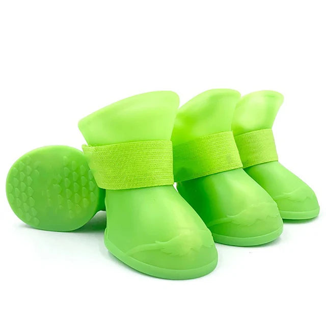 Lot de 4 bottes de pluie imperméables et antidérapantes pour chiens et chats