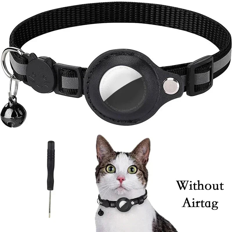 Collar reflectante antipérdida para gatos con timbre para Apple Airtag