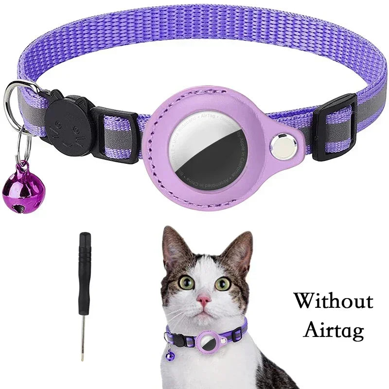 Collar reflectante antipérdida para gatos con timbre para Apple Airtag