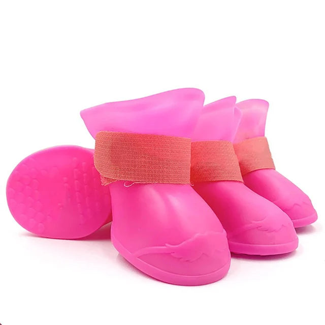 Lot de 4 bottes de pluie imperméables et antidérapantes pour chiens et chats