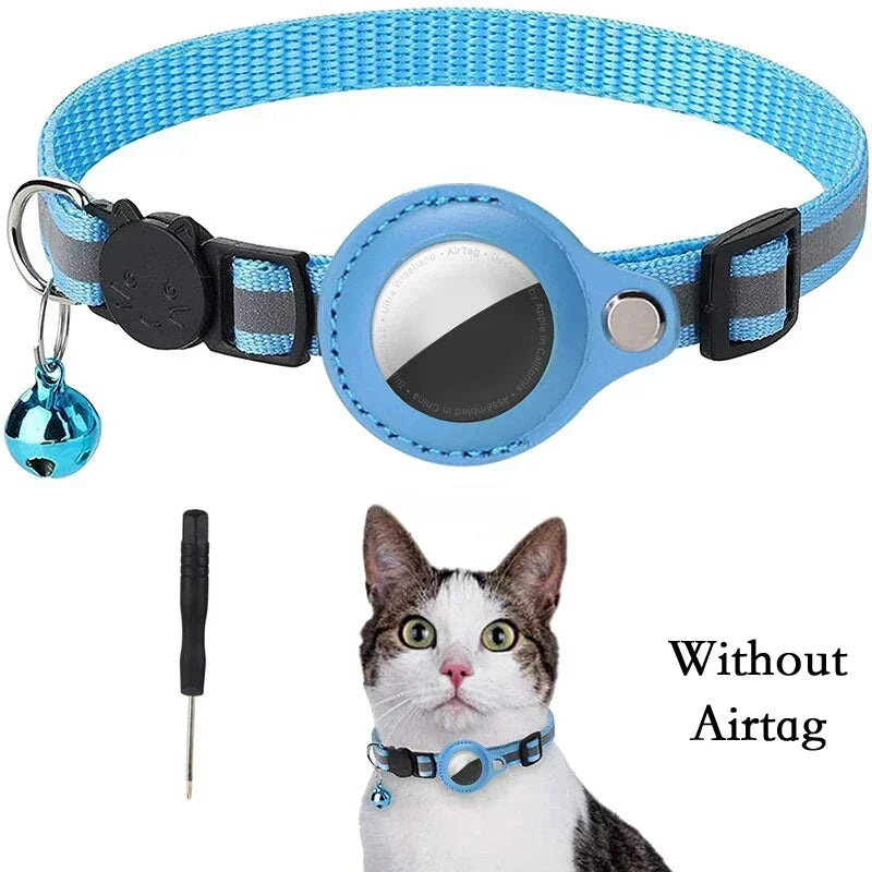 Collar reflectante antipérdida para gatos con timbre para Apple Airtag