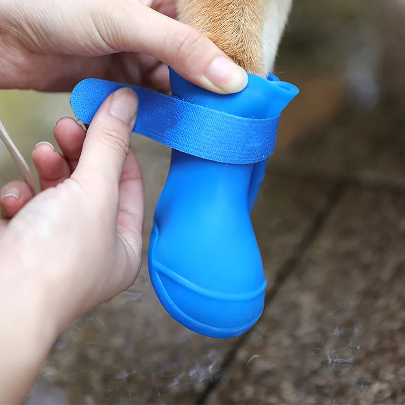 Lot de 4 bottes de pluie imperméables et antidérapantes pour chiens et chats