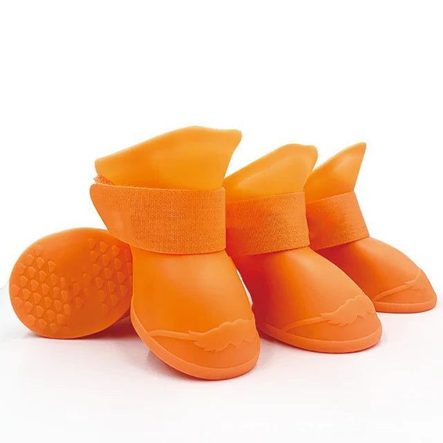 Lot de 4 bottes de pluie imperméables et antidérapantes pour chiens et chats