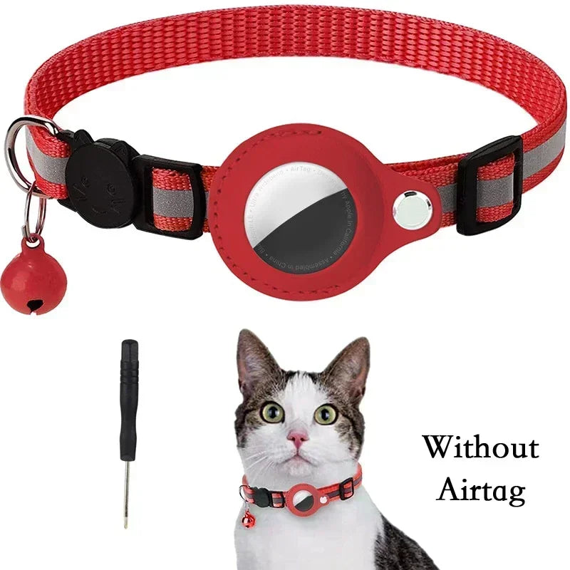 Collar reflectante antipérdida para gatos con timbre para Apple Airtag