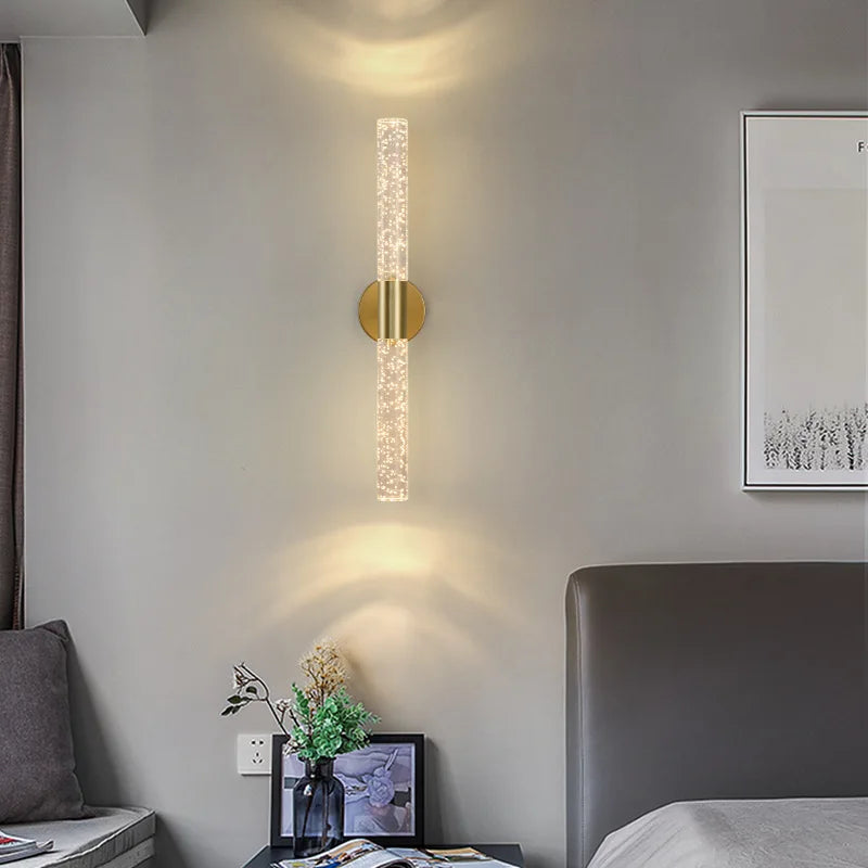 Lámpara de pared LED Nordic Bubbles con varilla de cristal: elegancia moderna