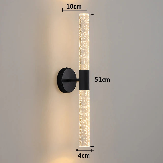 Lámpara de pared LED Nordic Bubbles con varilla de cristal: elegancia moderna