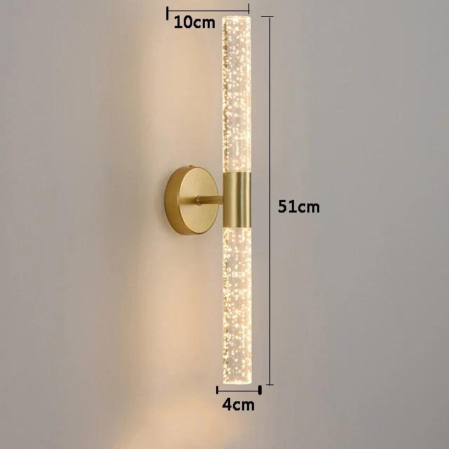 Lámpara de pared LED Nordic Bubbles con varilla de cristal: elegancia moderna