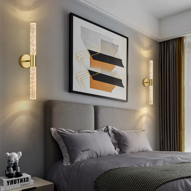 Lámpara de pared LED Nordic Bubbles con varilla de cristal: elegancia moderna