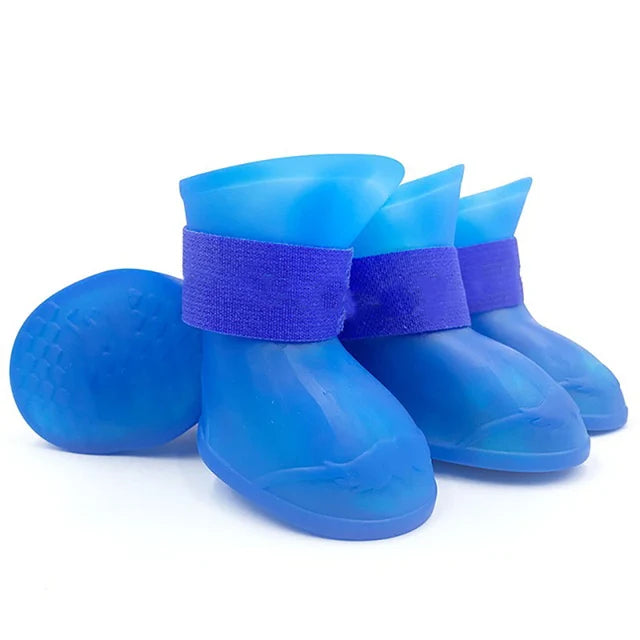 Lot de 4 bottes de pluie imperméables et antidérapantes pour chiens et chats