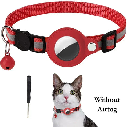 Collar reflectante antipérdida para gatos con timbre para Apple Airtag
