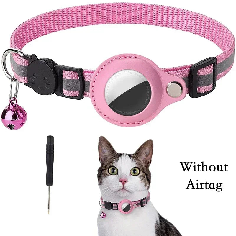 Collar reflectante antipérdida para gatos con timbre para Apple Airtag