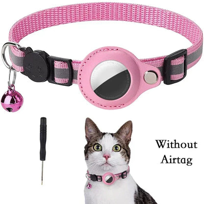 Collar reflectante antipérdida para gatos con timbre para Apple Airtag
